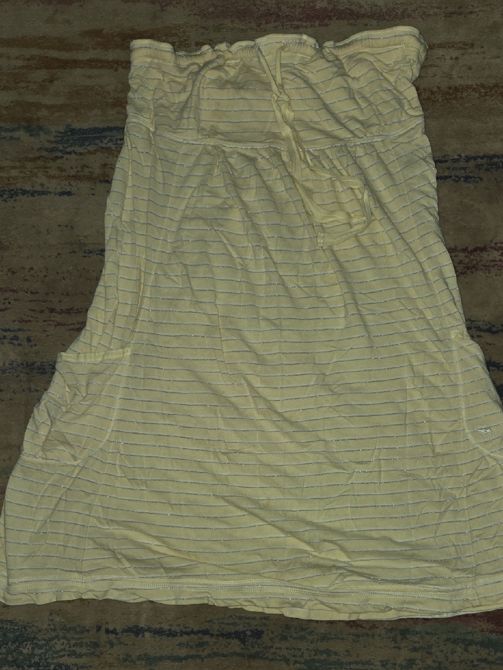 Abercrombie & Fitch Light Yellow Striped Dress/ Cover- Up.[M]